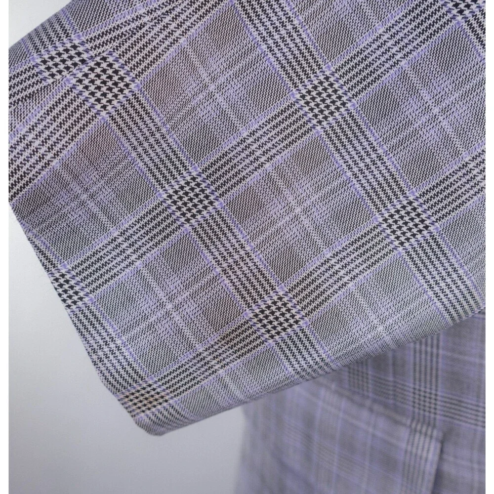 DAVID AUGUST Couture Blazer Men's 38XS Sport Coat Plaid Surgeon's Cuffs Jacket